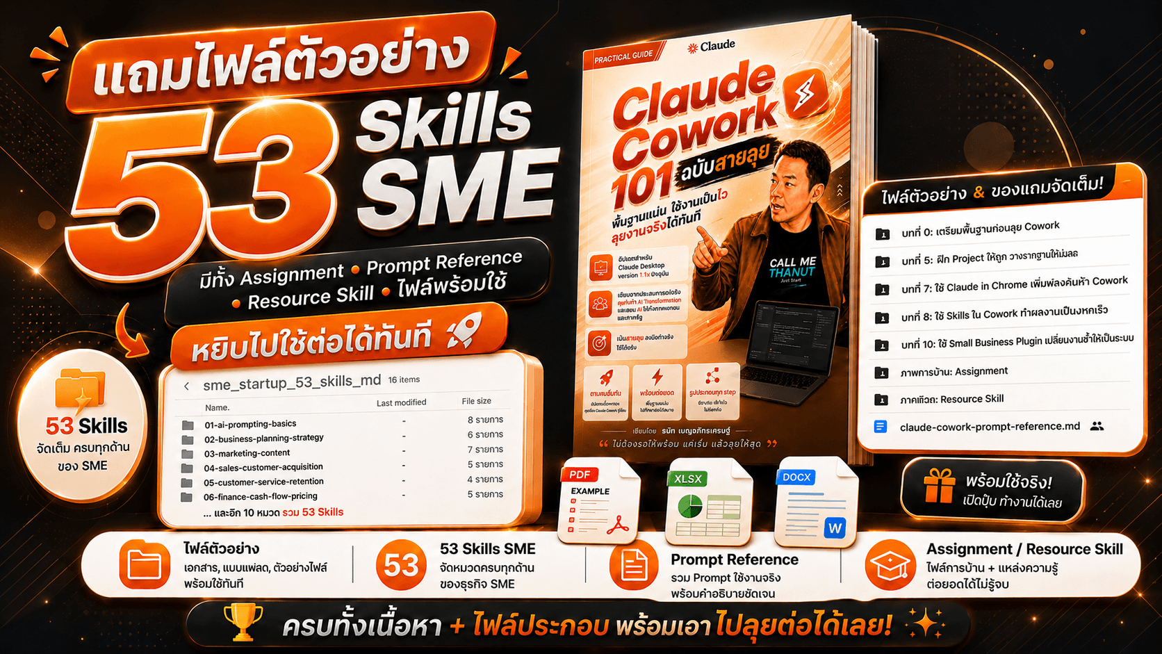 โบนัสและสิ่งที่ได้รับหลังซื้อ Claude Cowork 101 ฉบับสายลุย